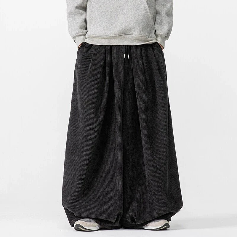 Corduroy Straight Wide-leg Harem Pants
