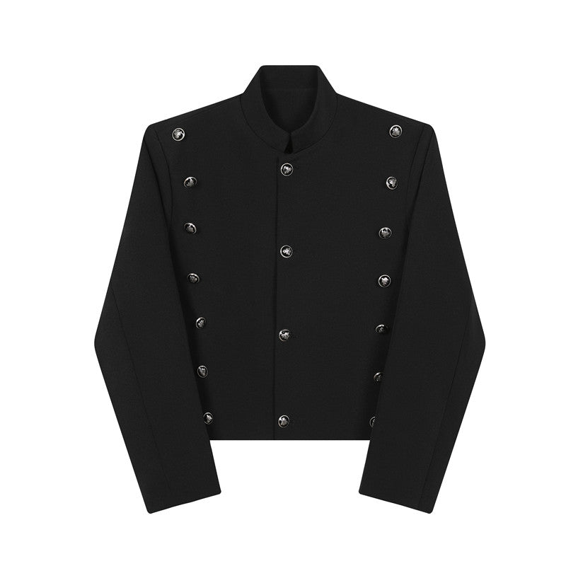 Stand Collar Multi-button Short Jacket