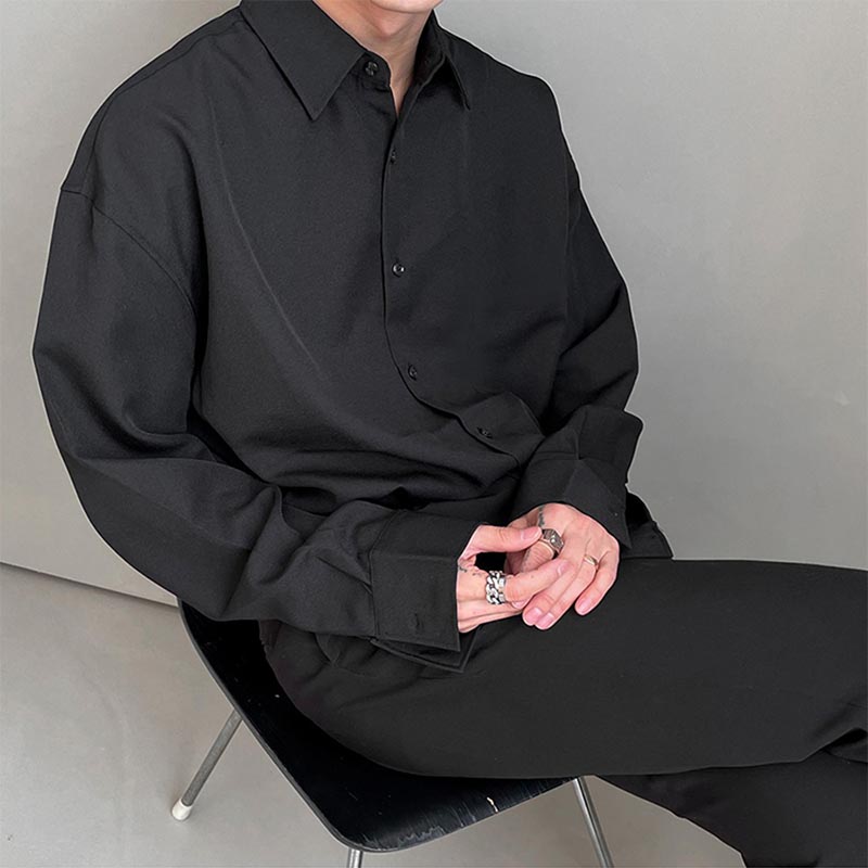 Classic Square Neck Business Long Sleeve Shirt