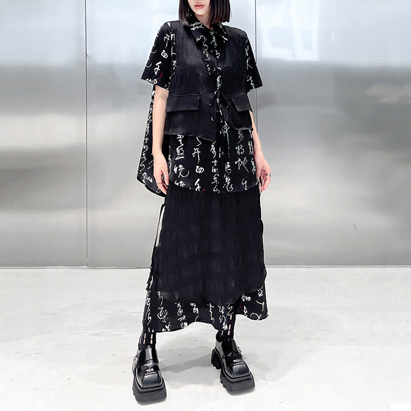 Fake Two-piece Patchwork Suit