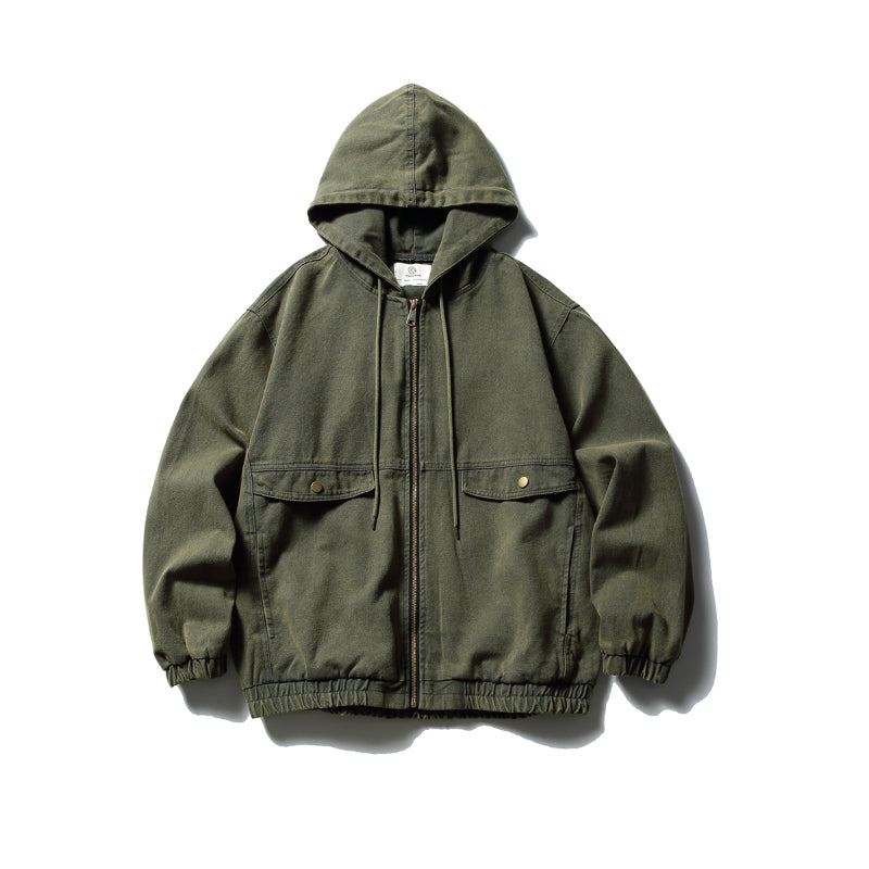 Hooded Work Jacket Vintage Casual  Jacket