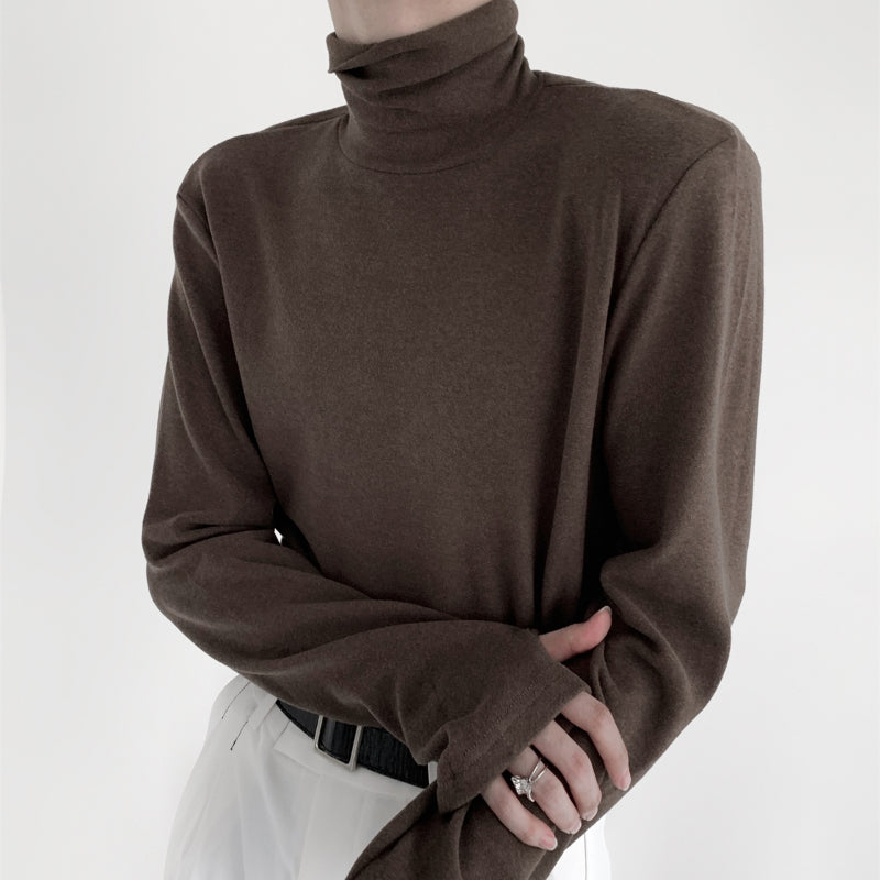 Soft Turtleneck Bottoming T-shirt