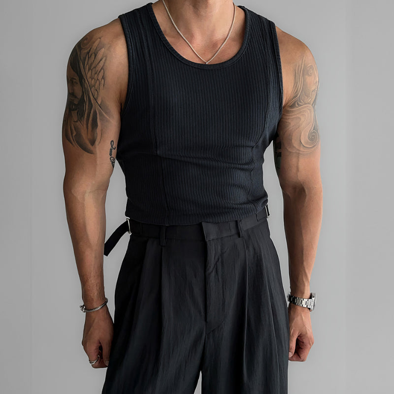 American Vertical Striped Slim Fit Knitted Vest