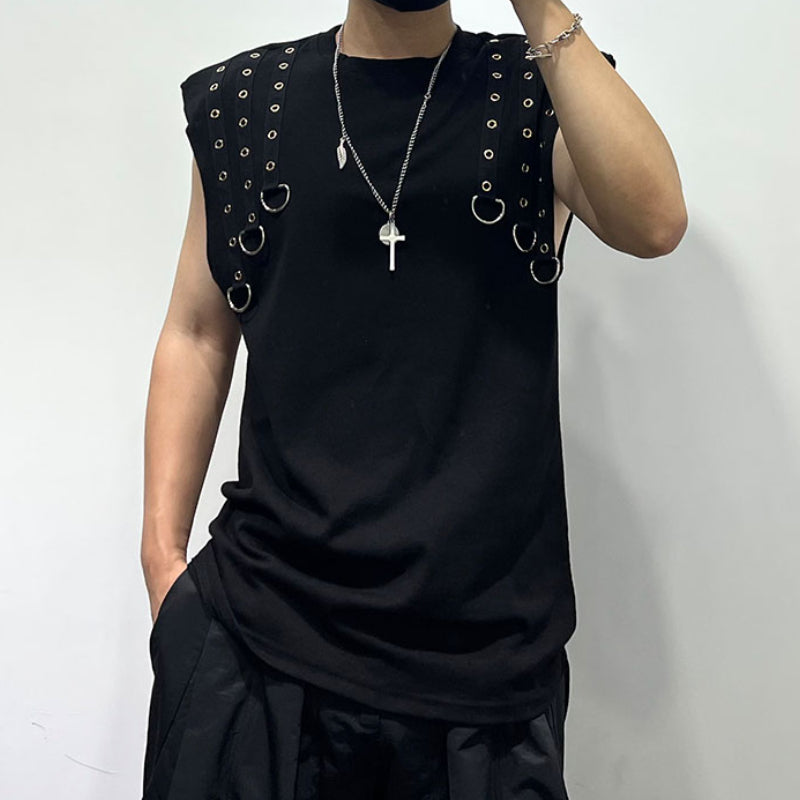 Metallic Embellished Loose Vest