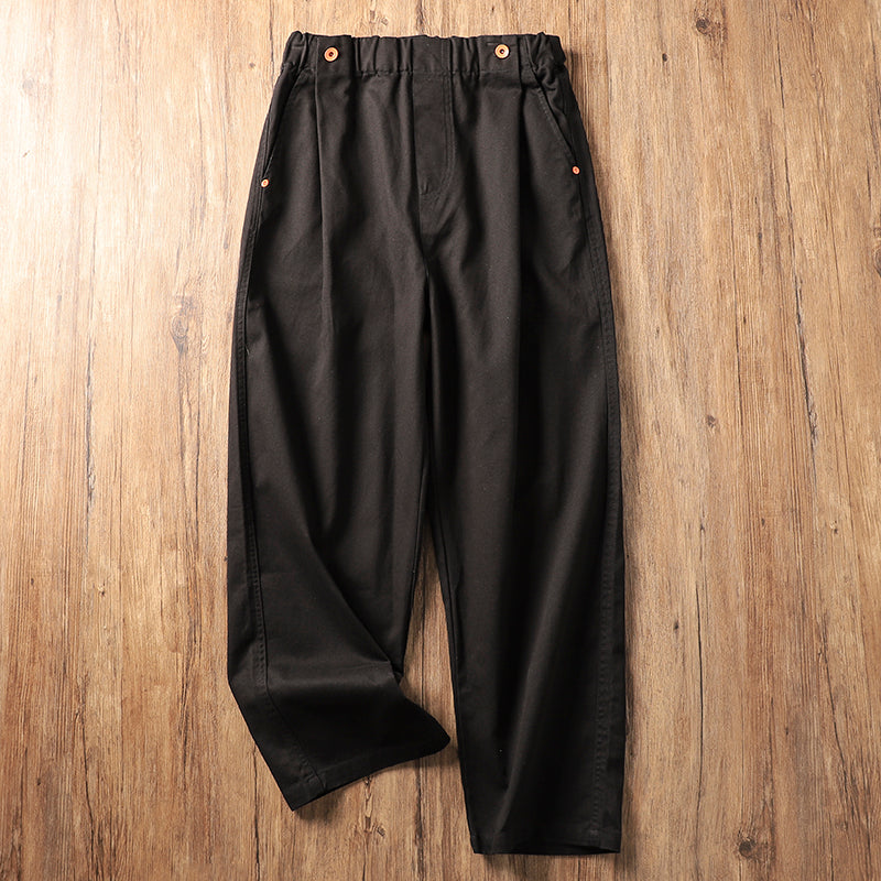 Wide-leg Cotton Loose Japanese Retro Casual Trousers