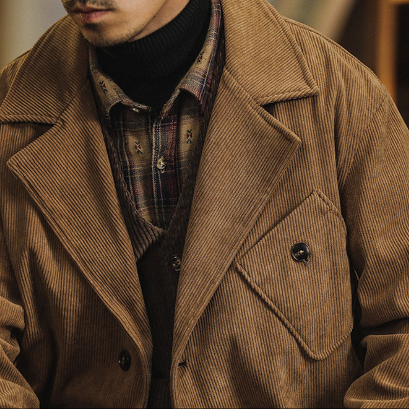 Vintage Solid Color Loose Corduroy Blazer