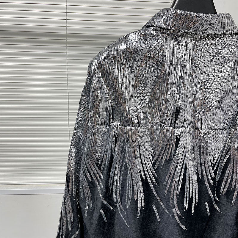 Embroidered Sequin Shirt