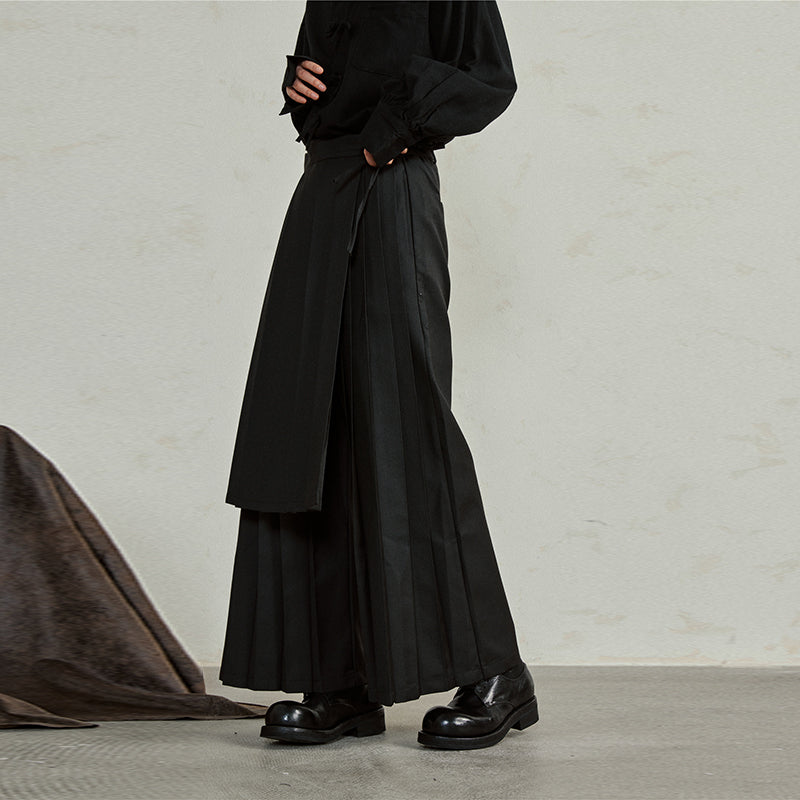 Detachable Samurai Wide Leg Pleated Culottes