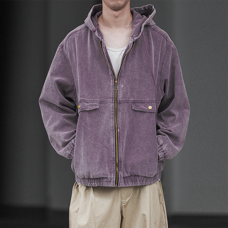 Hooded Work Jacket Vintage Casual  Jacket