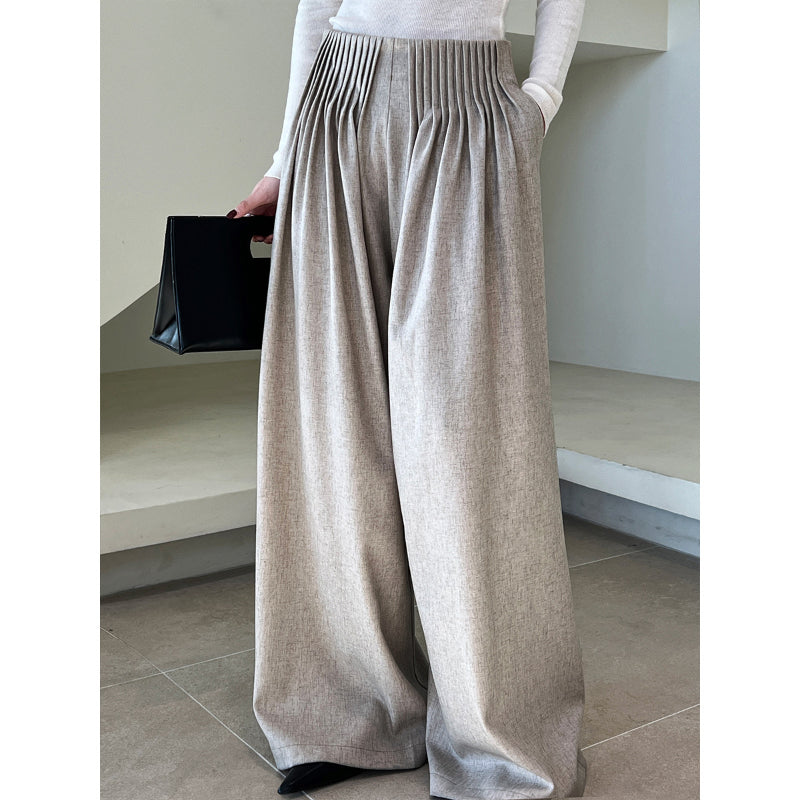 Pleated High Waist Wide Leg Pants