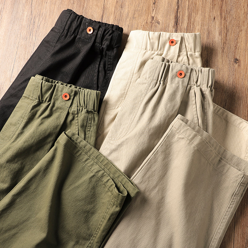 Wide-leg Cotton Loose Japanese Retro Casual Trousers