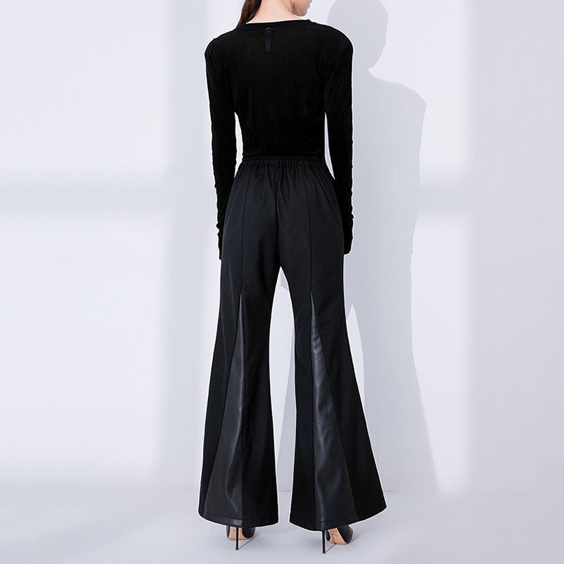 Vintage Patchwork Bootcut Trousers