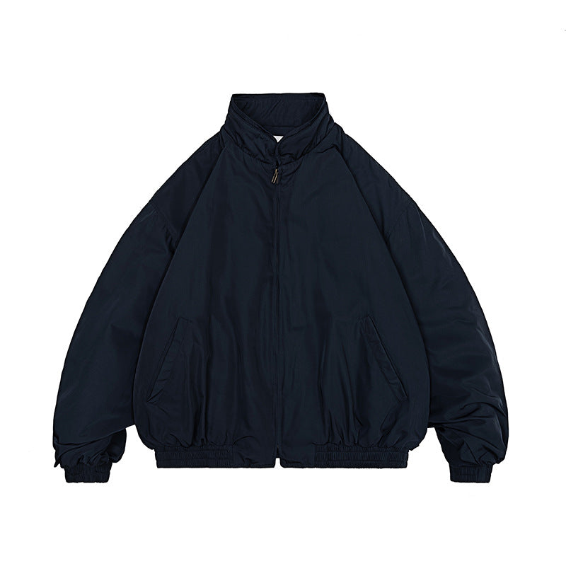 Japanese Retro Solid Color Silhouette Stand Collar Cotton Coat