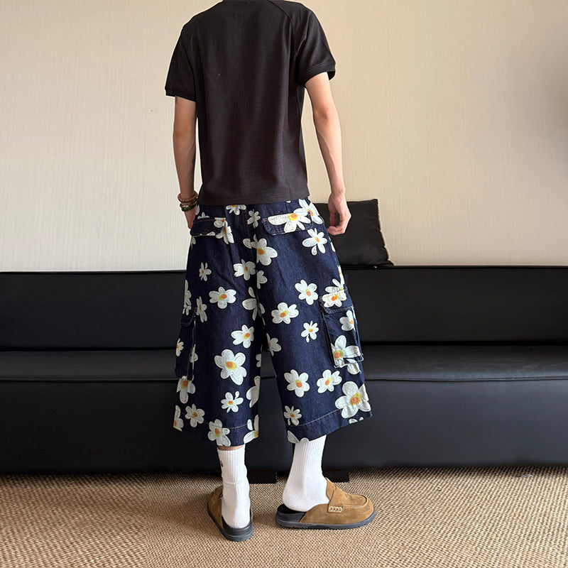 Daisy Loose Wide Leg Capri Pants