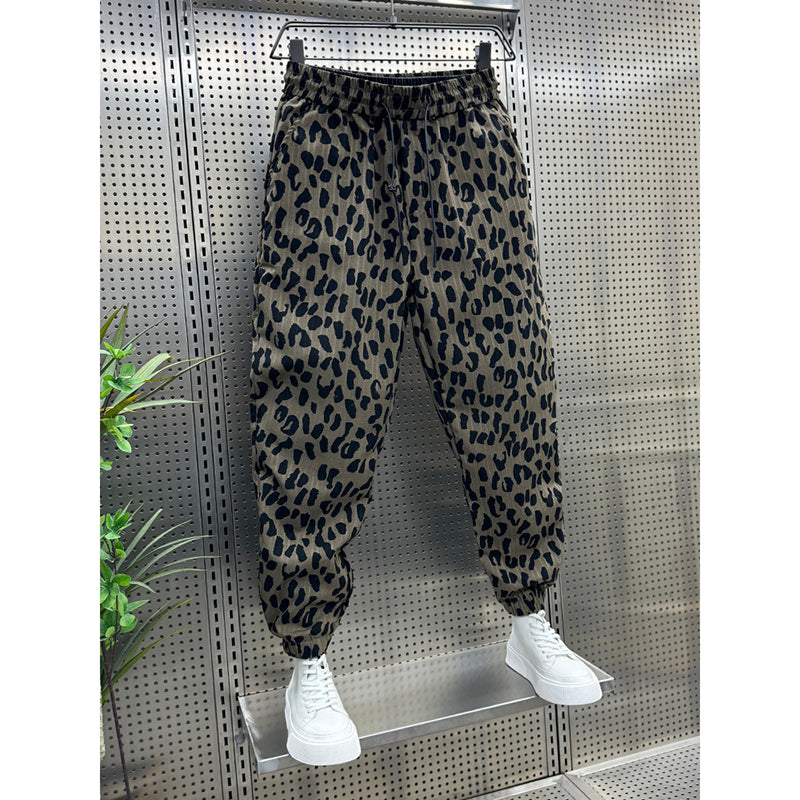 Leopard Print Nine-point Casual Pants
