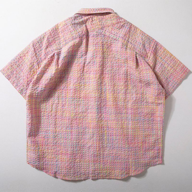 Contrast Color Loose Casual Short Sleeve T-shirt