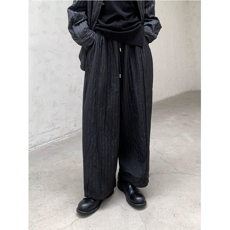 Vertical Thick Embossed High Waist Pants