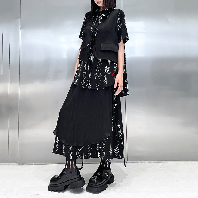 Fake Two-piece Patchwork Suit