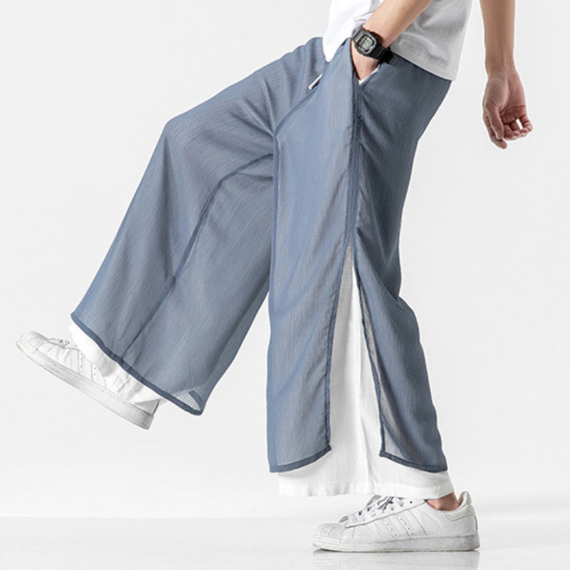 Double-layered Wide-leg Loose Trousers