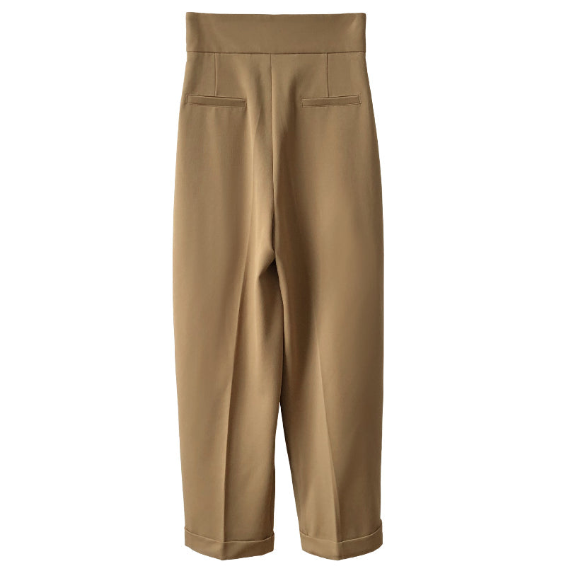 High Waist Pleated Suit Loose Wide Leg Pants