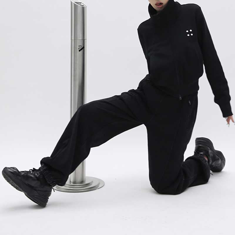 Double Zip Stand Collar Jacket