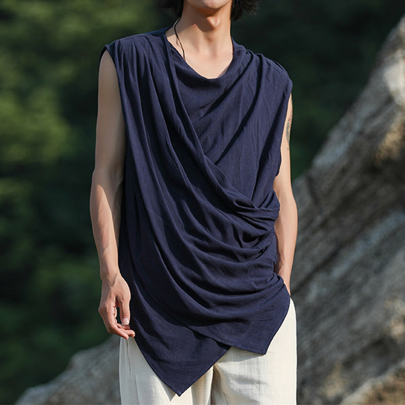 Summer Cotton Linen Sleeveless Vest