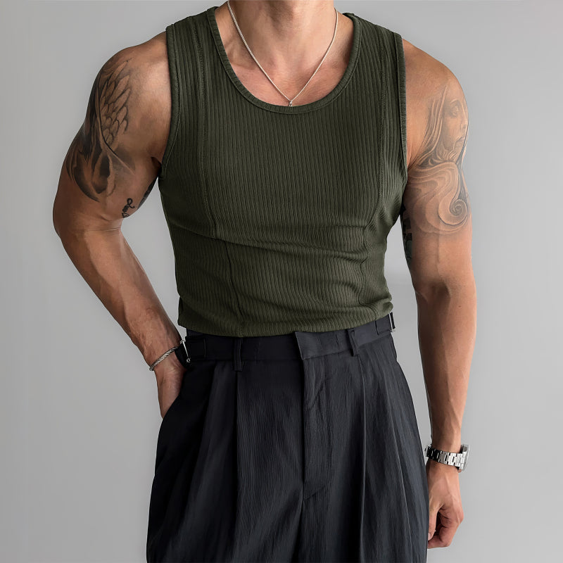 American Vertical Striped Slim Fit Knitted Vest