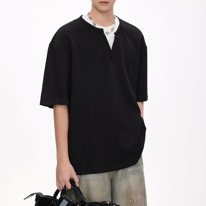 Fake Two Piece Heavyweight Loose T-shirt