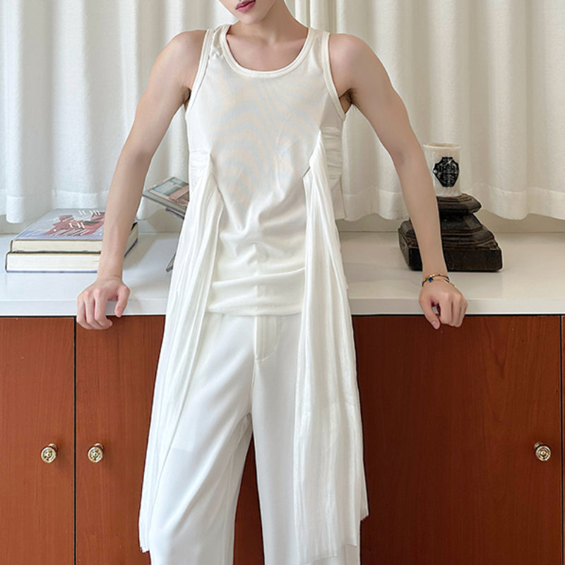 Designed Lace-up Sleeveless Bottoming Shirt