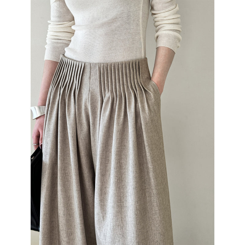 Pleated High Waist Wide Leg Pants