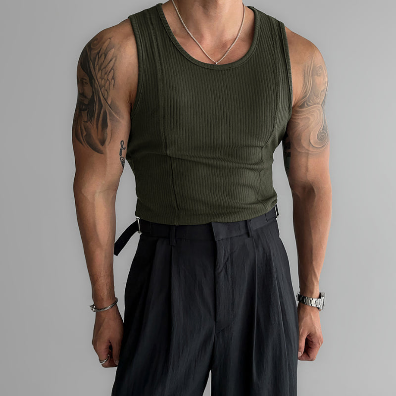 American Vertical Striped Slim Fit Knitted Vest