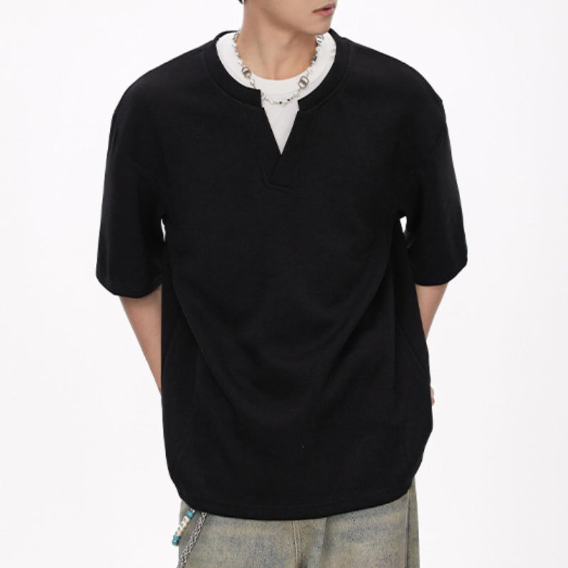 Fake Two Piece Heavyweight Loose T-shirt