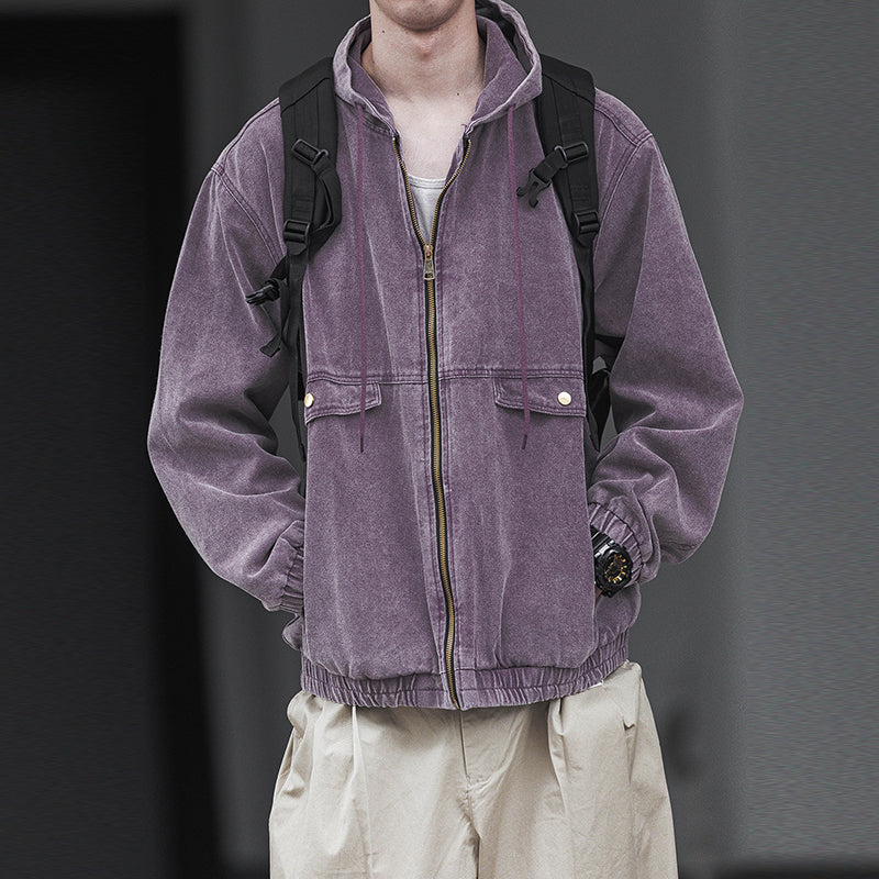 Hooded Work Jacket Vintage Casual  Jacket