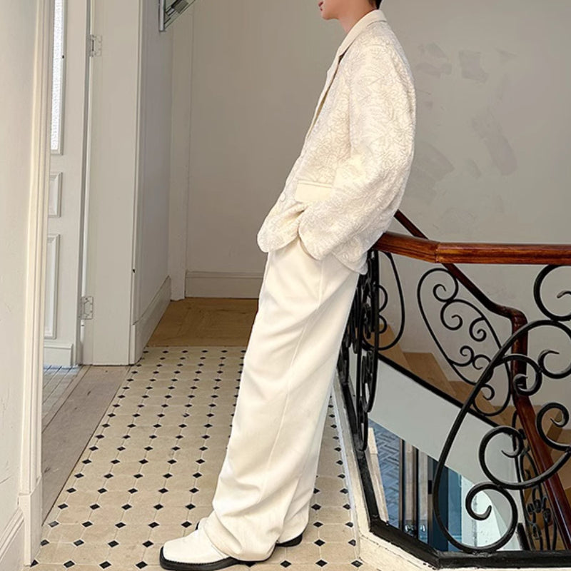 Double-layer 3D Embossed Lapel Suit Jacket