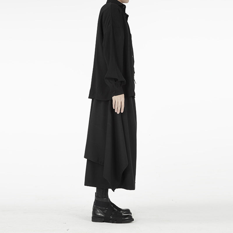 Loose Cropped Culottes Hakama Pants