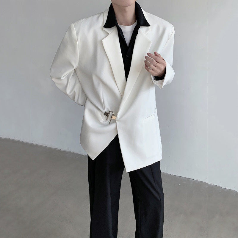 White Suit Jacket with Metal Buttons