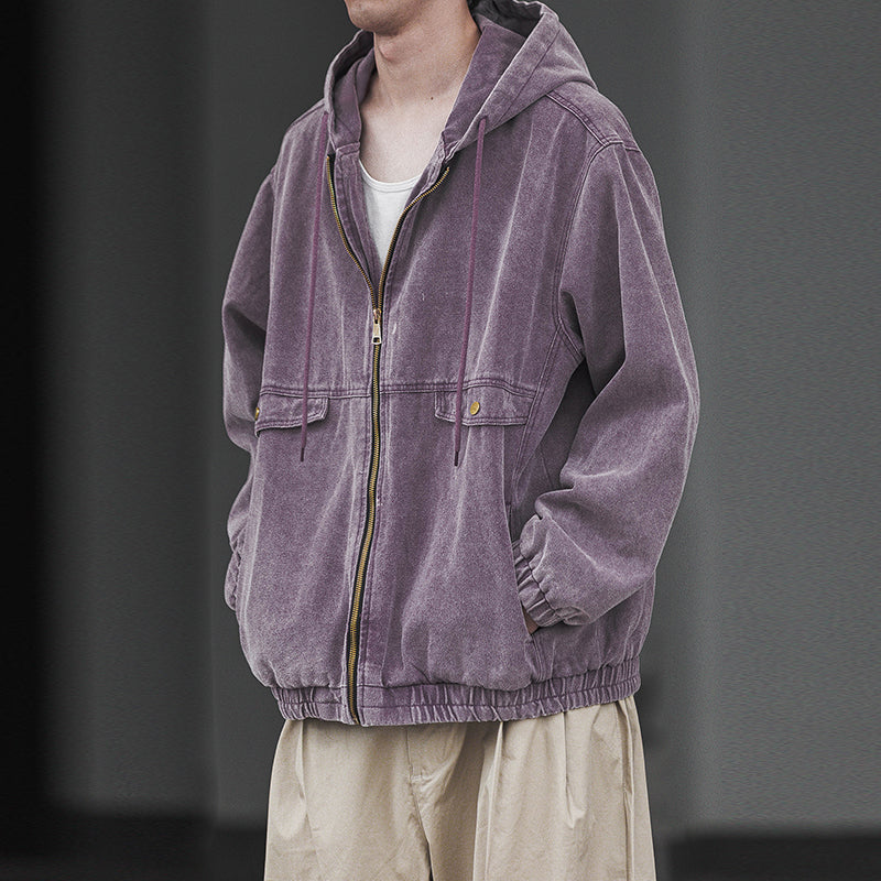 Hooded Work Jacket Vintage Casual  Jacket