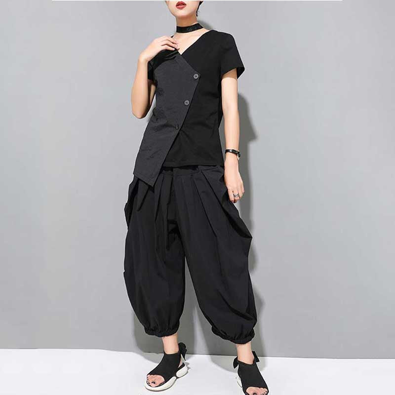 Black Loose Relaxed Bloomers