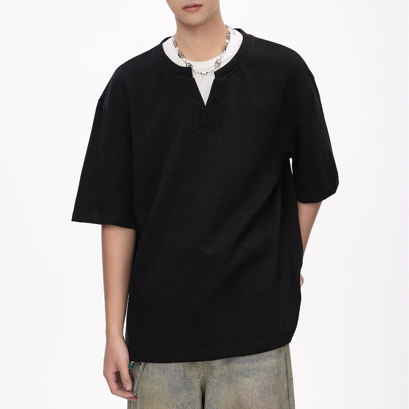 Fake Two Piece Heavyweight Loose T-shirt