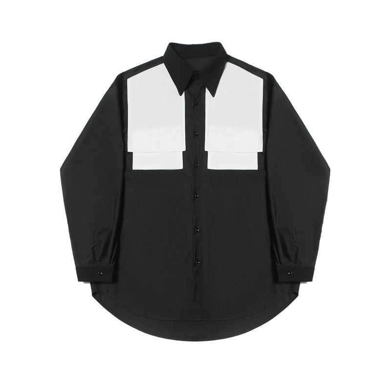 Black White Stitching Shirt