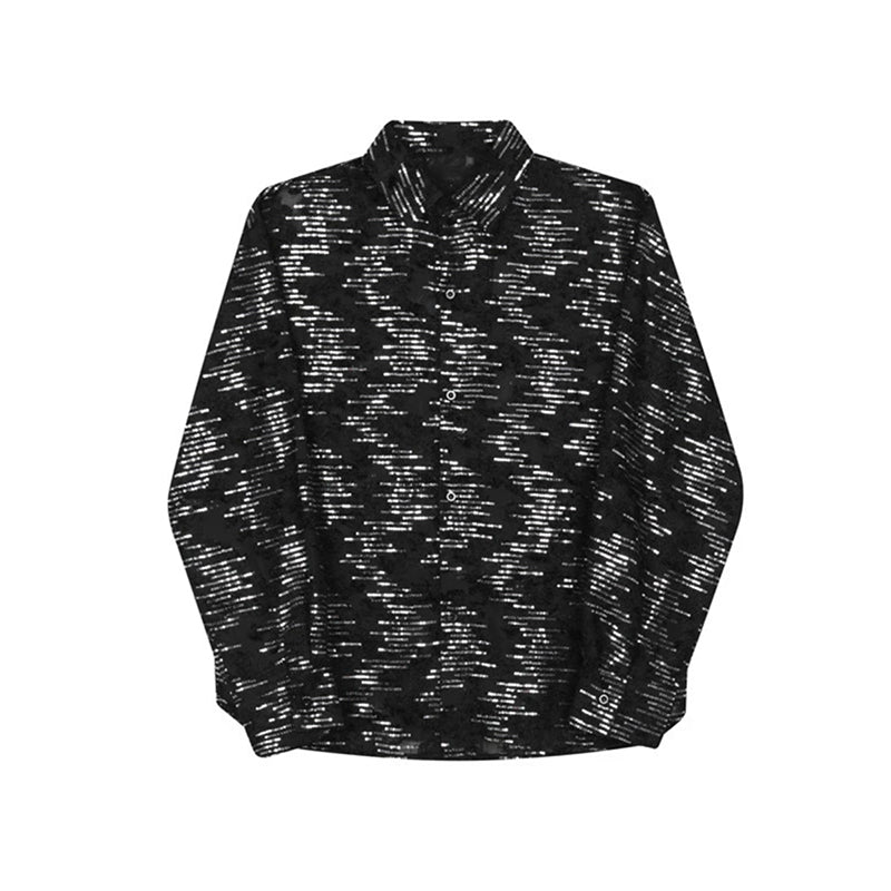 Irregular Sequined Loose Casual Long-sleeved Shirt