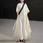 French Loose V-neck Pullover Dress