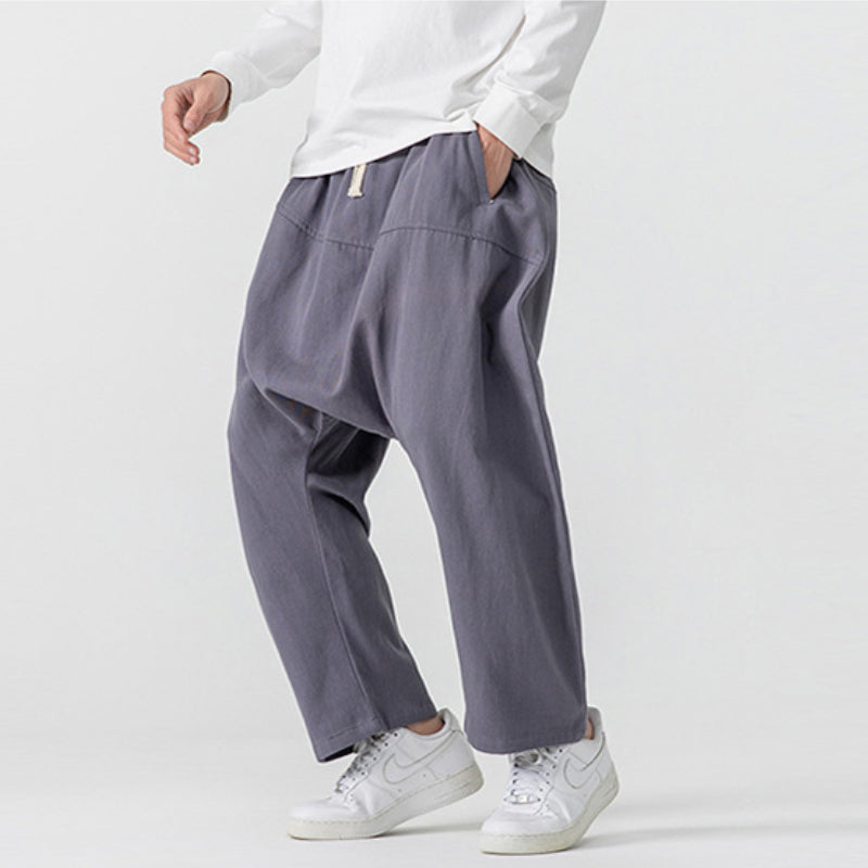 Retro Low Crotch Casual Loose Straight Wide Leg Pants