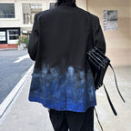 Splash-ink Gradient Design Shoulder Pad Blazer