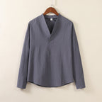 Casual Vintage Cotton and Linen Shirt