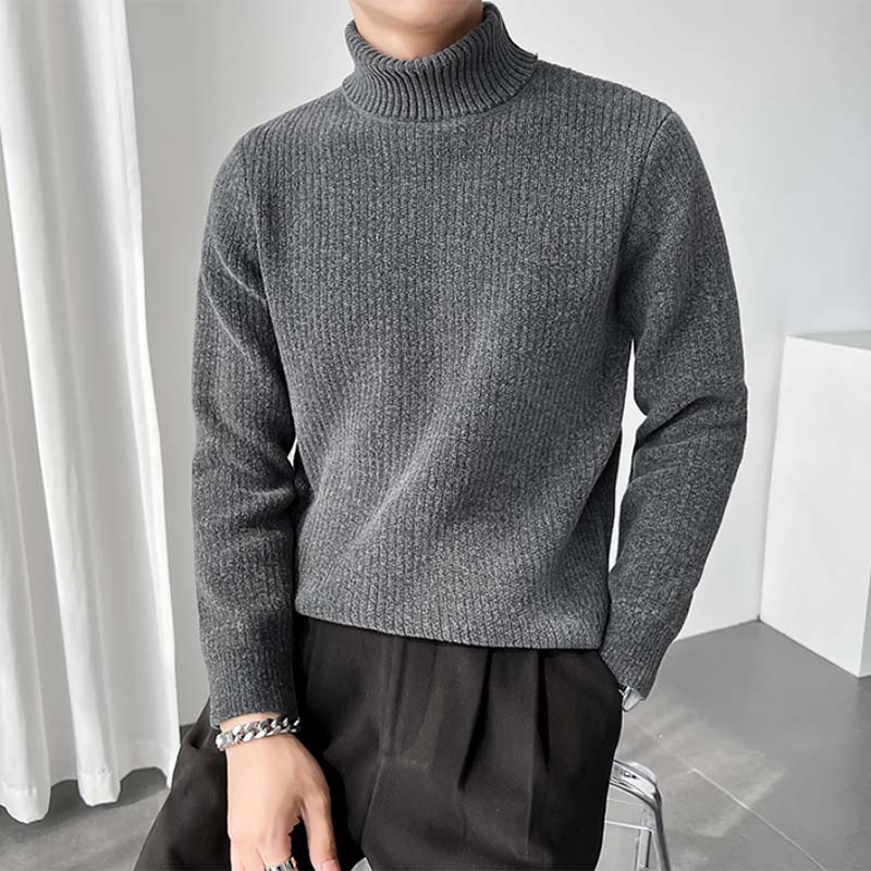 Turnable Turtleneck Slim Fit Knit Sweater