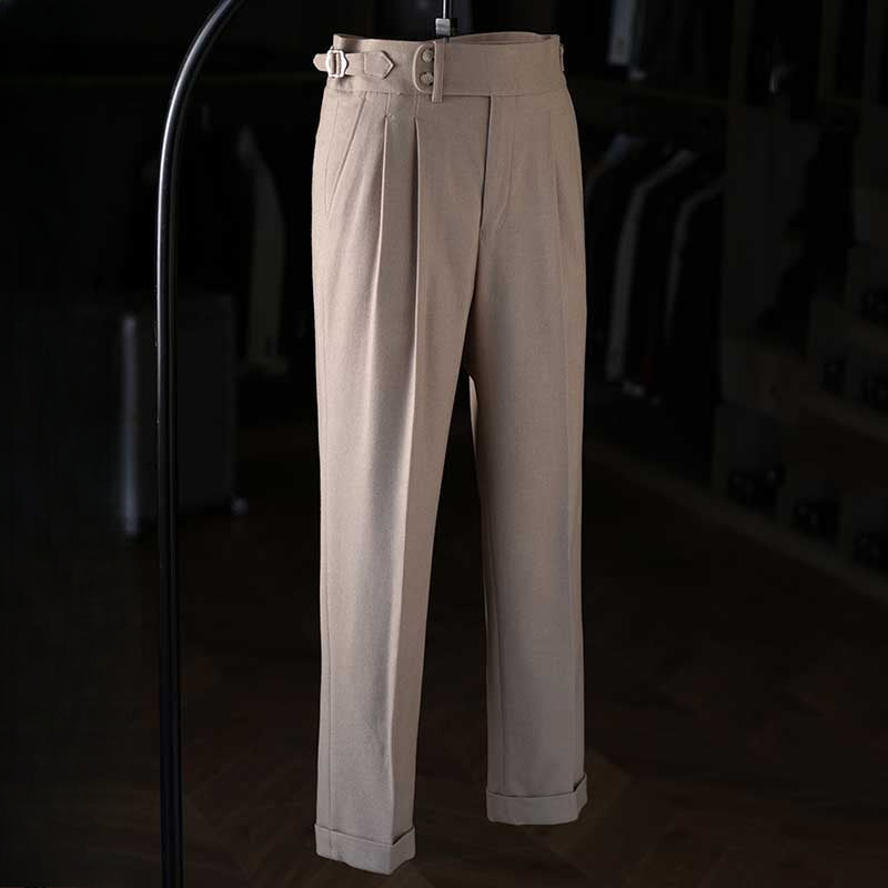 Italian Casual Paris Buckle Straight Business Trousers