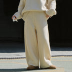 Loose Fit Chunky Knit Wool Trousers