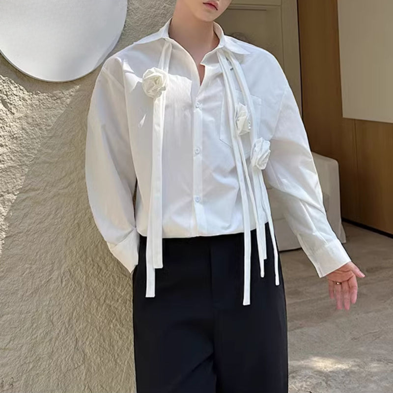 French 3D Rose Casual Shirt