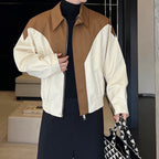 Retro Contrast Lapel Silhouette Jacket